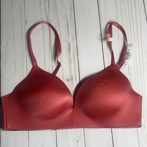 NWT Gap Wire Free Red Pink Bra 34B